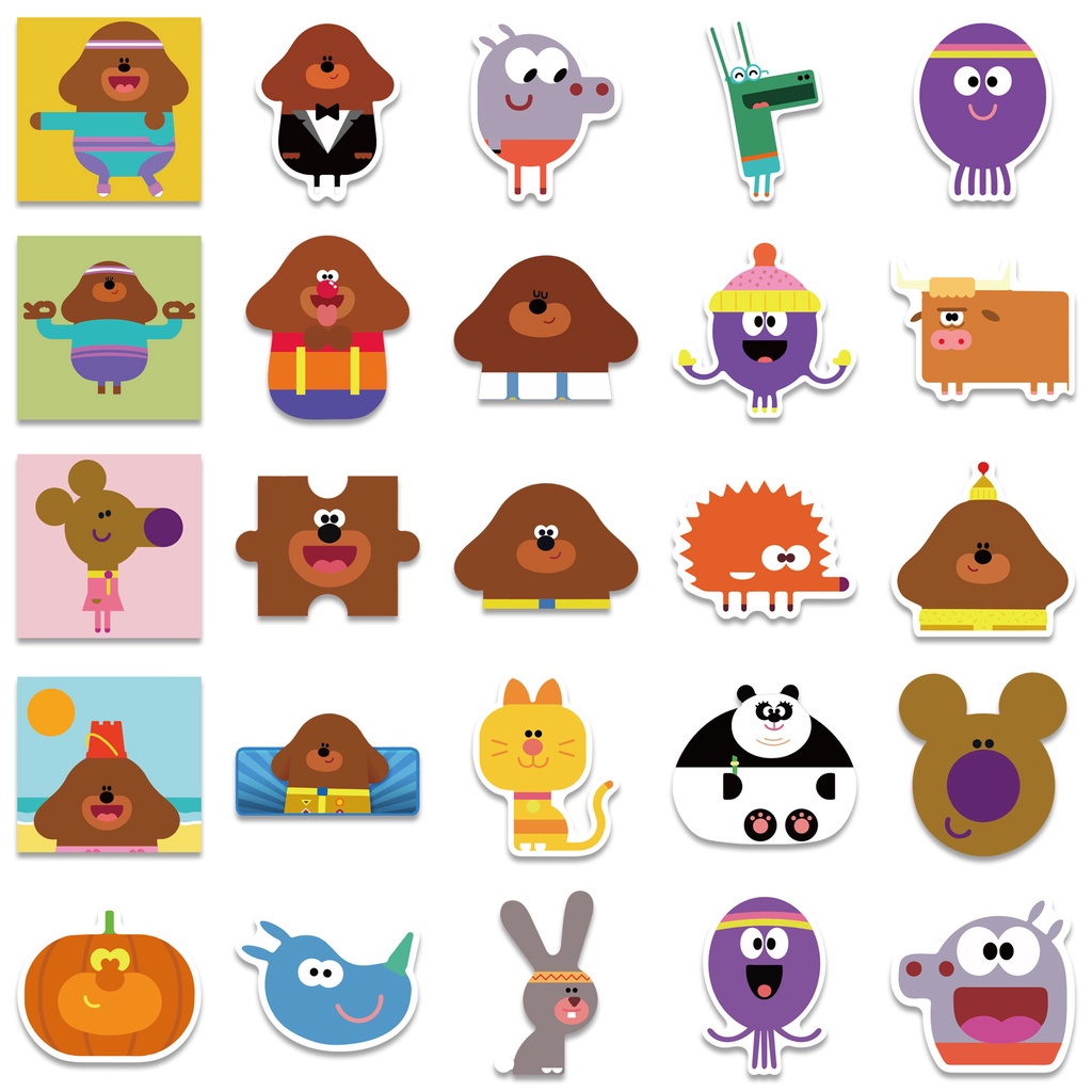 J· Bộ Hình Dán Chống Thấm Hey Duggee, 50 tờ/bộ