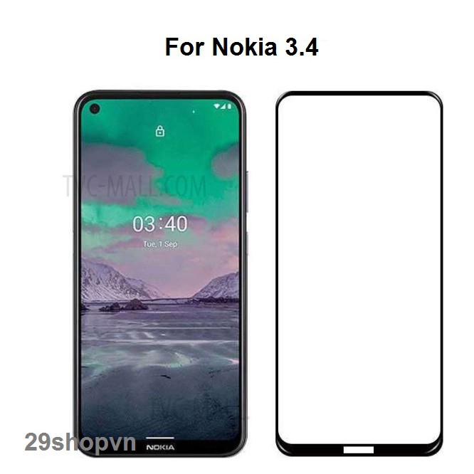 Kính cường lực full màn Nokia 3.4