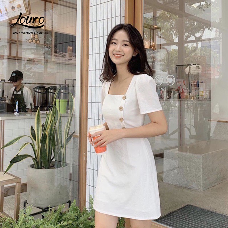 Váy cổ vuông 3 màu CÓ VIDEO ẢNH THẬT TRẢI SÀN Louro L2110, mẫu Váy nữ dáng thiên chữ A, kiểu dáng đơn giản, thanh lịch | BigBuy360 - bigbuy360.vn
