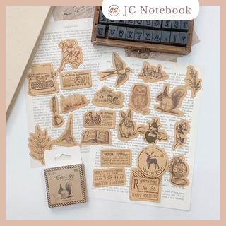 Hộp 40-45 sticker retro style - hình dán vintage trang trí sổ