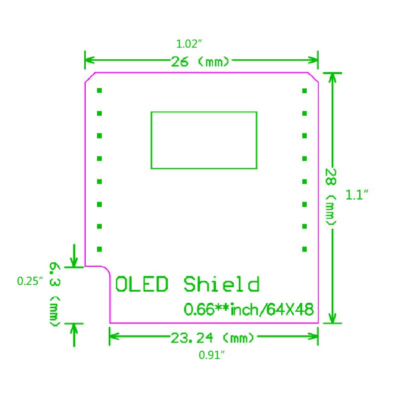 Mô Đun Màn Hình LCD 0.66 Inch 64X48 IIC/I2C Cho WEMOS D1 MINI #2