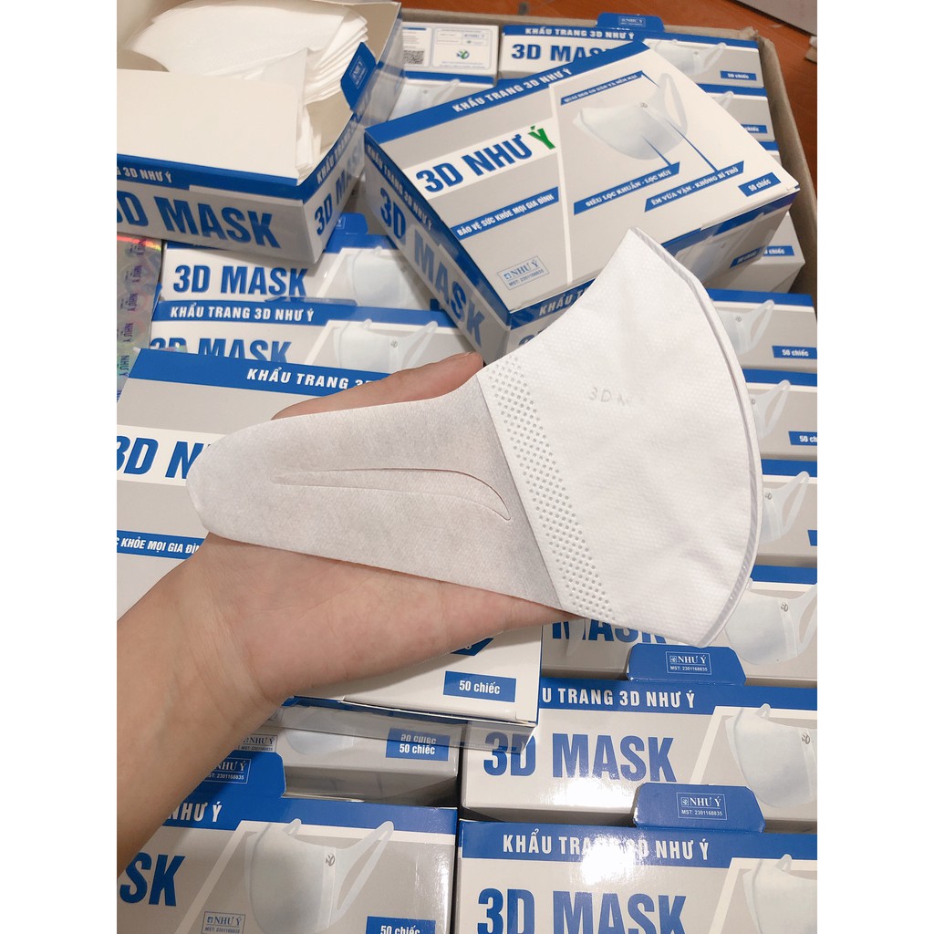 [Hộp 50c] Khẩu Trang 3D UNI Mask Chính Hãng Công Ty Kháng Khuẩn Vải Định Lượng Cao