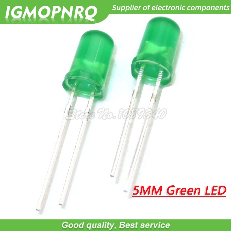 Set 100 Điốt Đèn LED Đầu Tròn 5mm 5mm Màu Đỏ / Vàng / Xanh Lá / Cam Nhạt Igmonrq