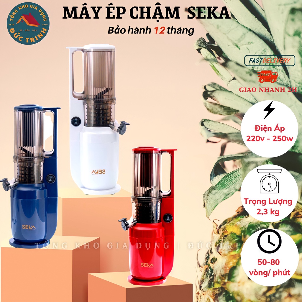 Máy ép chậm trái cây Seka - Model SK535S - Máy ép hoa quả thế hệ mới - Bảo hành 12 tháng