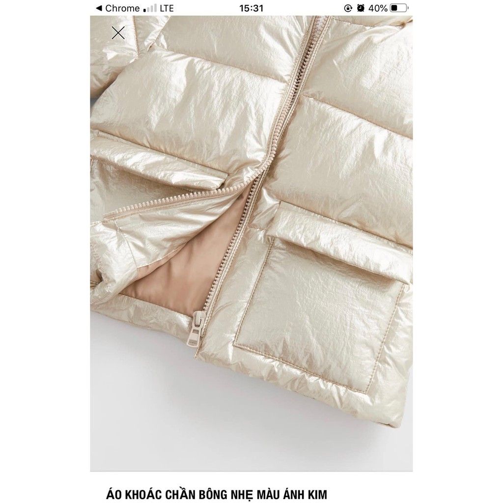 LIGHTWEIGHT METALLIC PUFFER JACKET