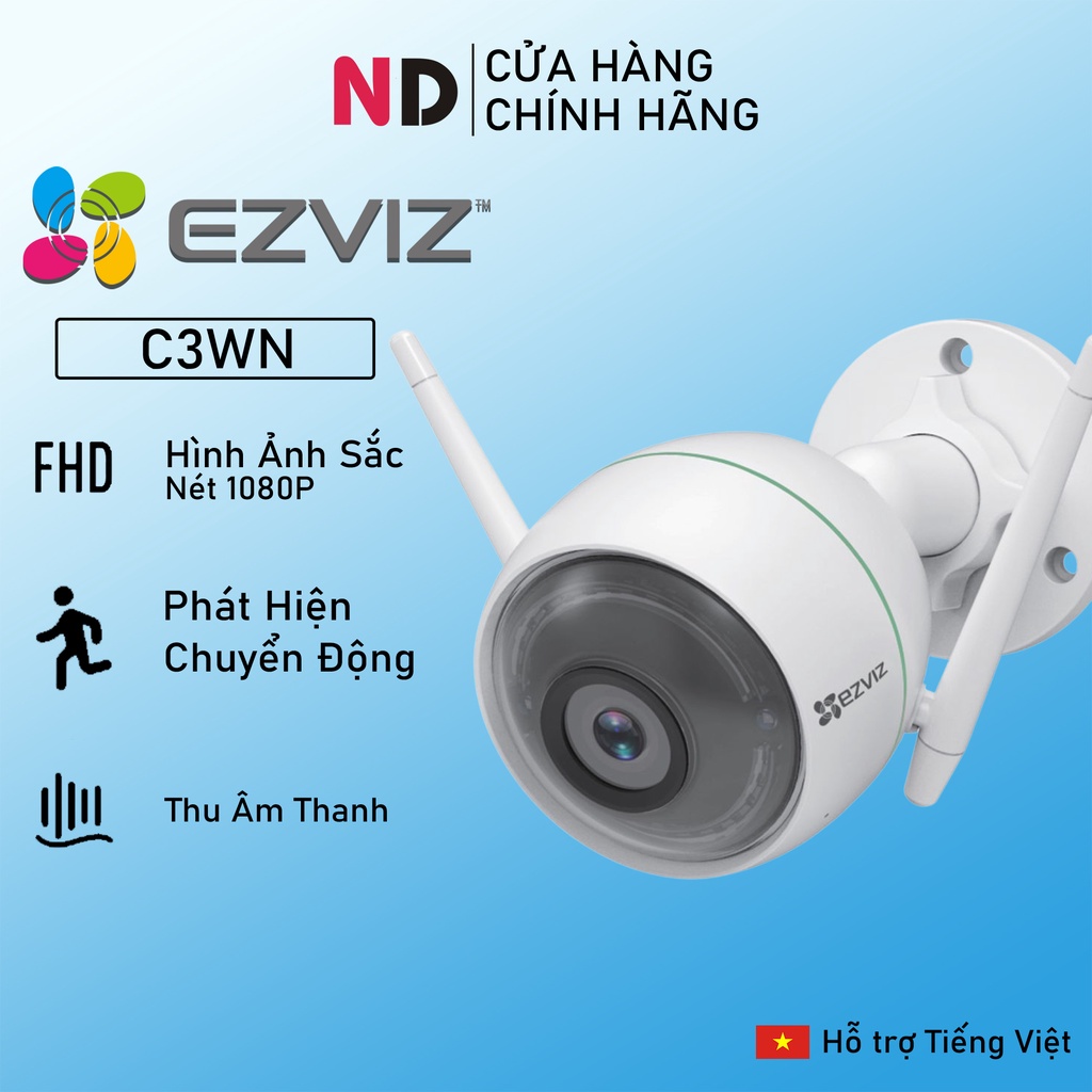 Camera Ngoài Trời Wifi 2MP EZVIZ C3WN HD 1080P Hồng Ngoại - Hàng chính hãng bảo hành 24 tháng