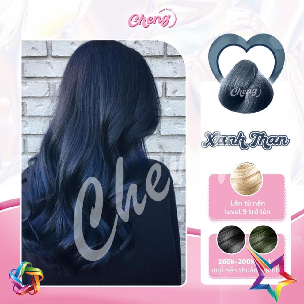 Thuốc Nhuộm Tóc Màu XANH ĐEN, Xanh Than, Xanh Dương Đen Không Tẩy | Chenglovehair, Chenglovehairs