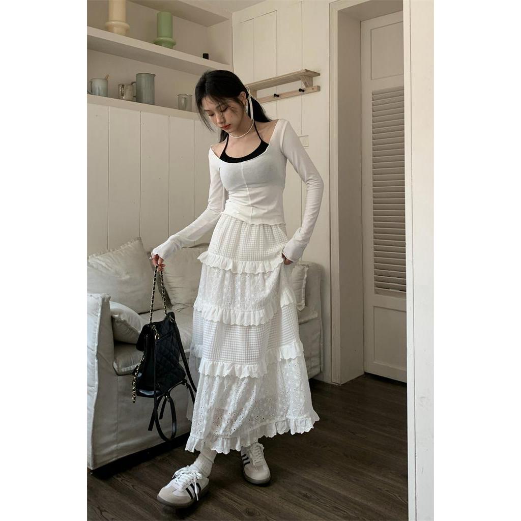 Chân Váy Tầng Nhiều Tầng Thêu Hoa Xinh Xắn 62053