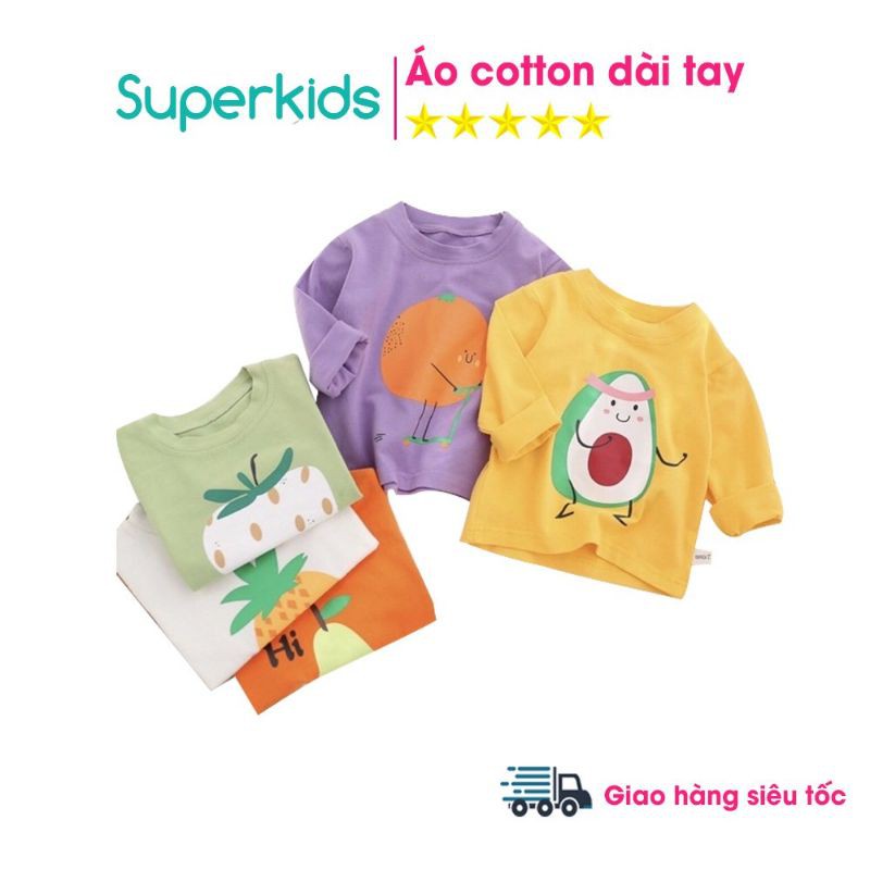 Áo cotton in hình hoa quả cho bé 8-18kg QATE515, quần áo trẻ em