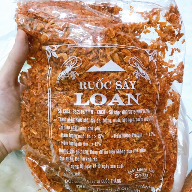 Tép sấy khô trộn bánh tráng