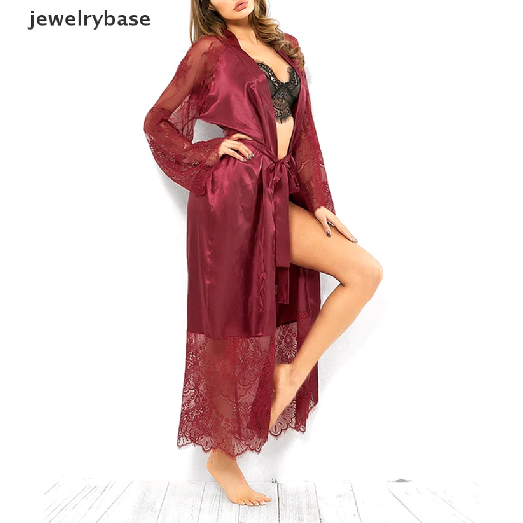 Áo choàng ngủ vải lụa satin phối ren thời trang cho nữ
 | BigBuy360 - bigbuy360.vn