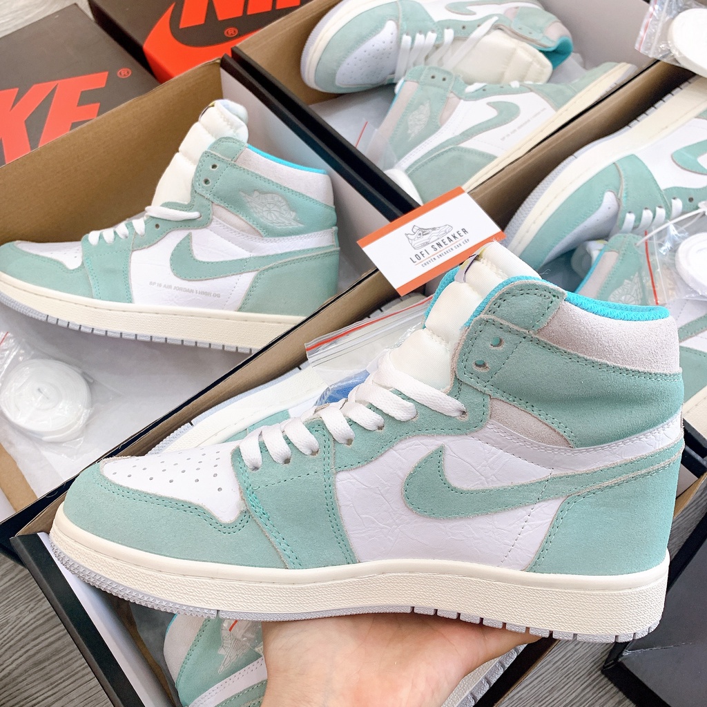 [ẢNH THẬT] Giày Jordan 1 Retro High Turbo Green Xanh Da Lộn Giày Thể Thao Nam Nữ Cao Cổ Full Phụ Kiện