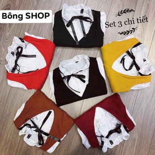 Set len tăm 3 món đồ bộ cực xinh cho bé gái