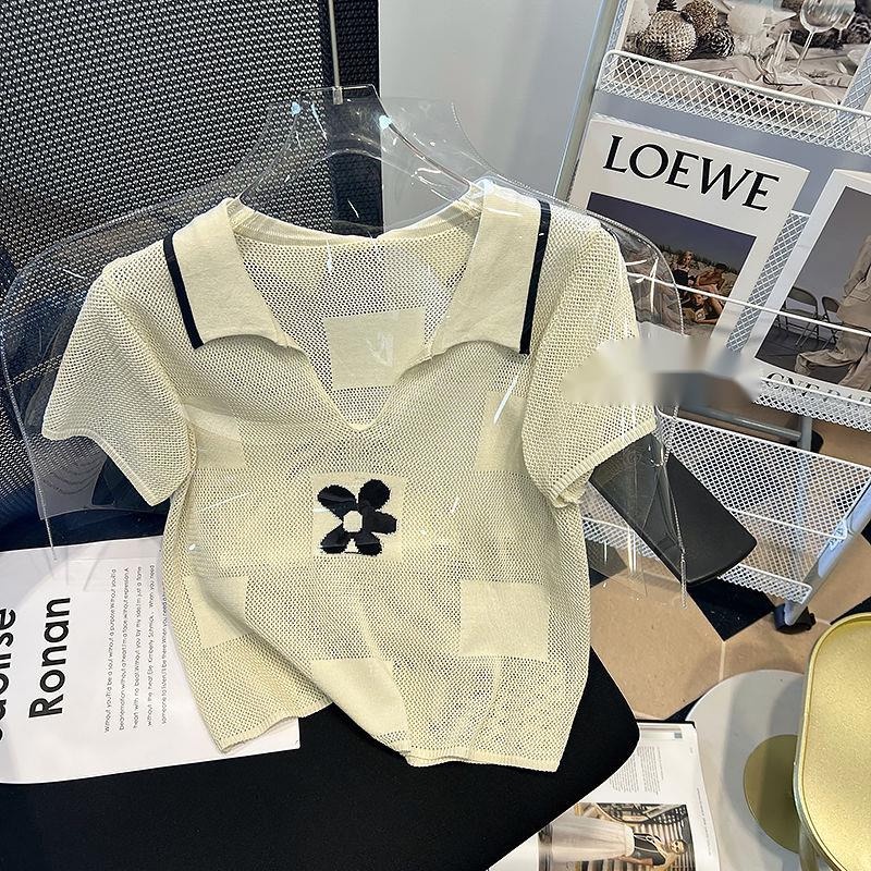 Áo Thun polo Ngắn Tay Họa Tiết Hoa Thời Trang Mùa Hè Mới Cho Nữ