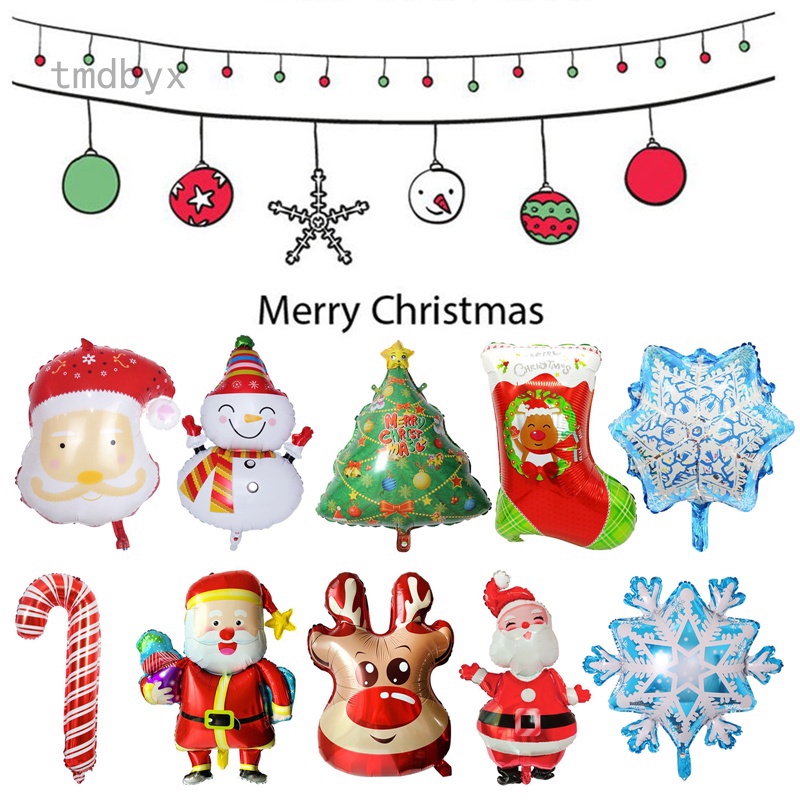 Tmdbyx Bong bóng lá nhôm hình vớ ông già noel trang trí cây thông giáng sinh