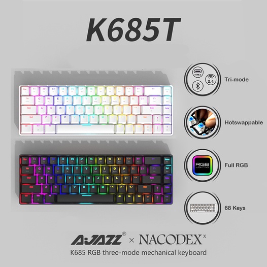 Bàn phím cơ AJAZZ K685T switch Red - Hàng chính hãng