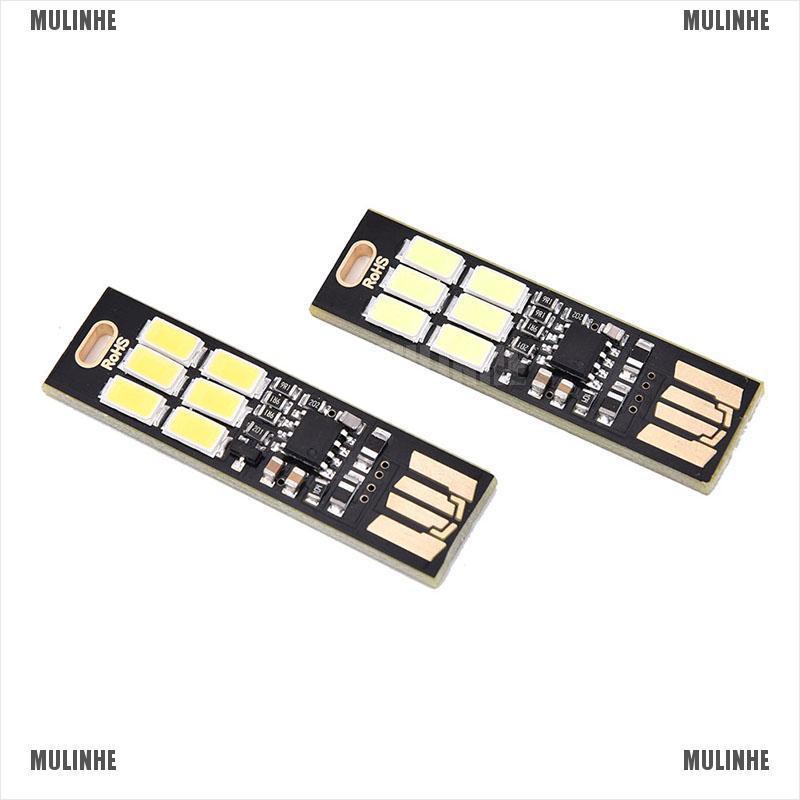 1 Bộ Nguồn usb mini 6 Đèn led Cảm Ứng Ánh Sáng Trắng Ấm / Thuần Khiết