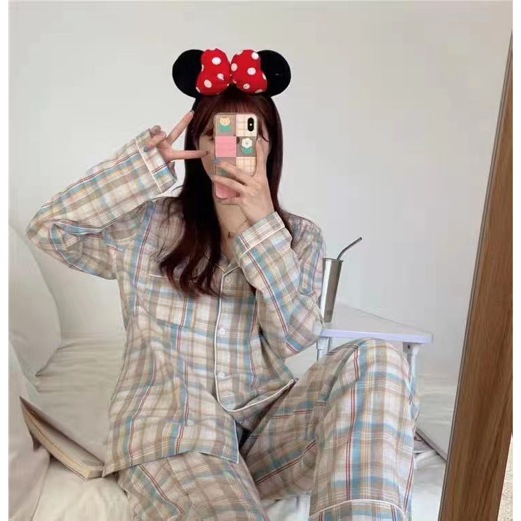 Bộ đồ ngủ nữ dài tay,pijama chất thô hàn mềm mại C36 | BigBuy360 - bigbuy360.vn