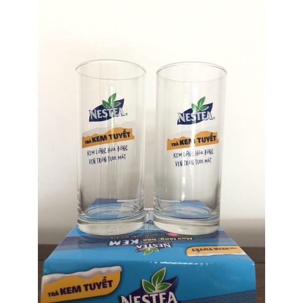 BỘ 2 CỐC THUỶ TINH CAO CẤP NESTEA TRÀ KEM TUYẾT MỚI
