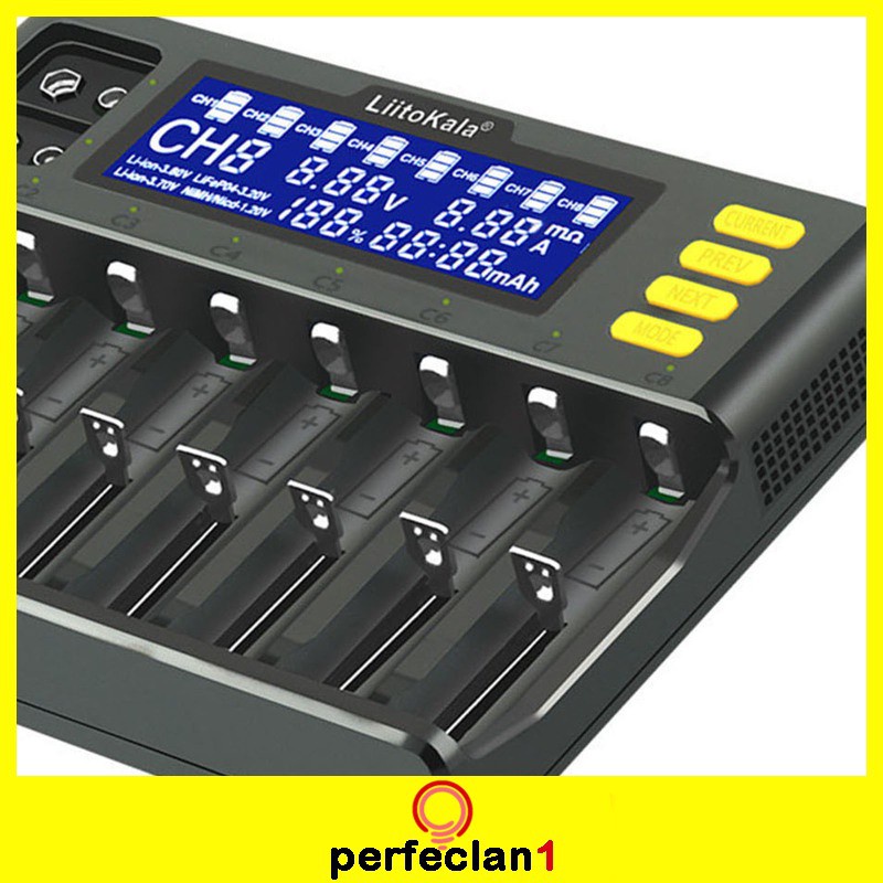 Bộ Sạc Pin Lii-S8 8 Ngăn Thông Minh Cho 26650 21700 Aa Aaa Eu