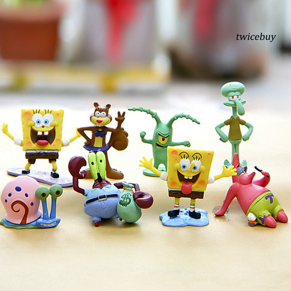 Bộ Sưu Tập Búp Bê Nhân Vật Phim Hoạt Hình Spongebob (8 Cái)