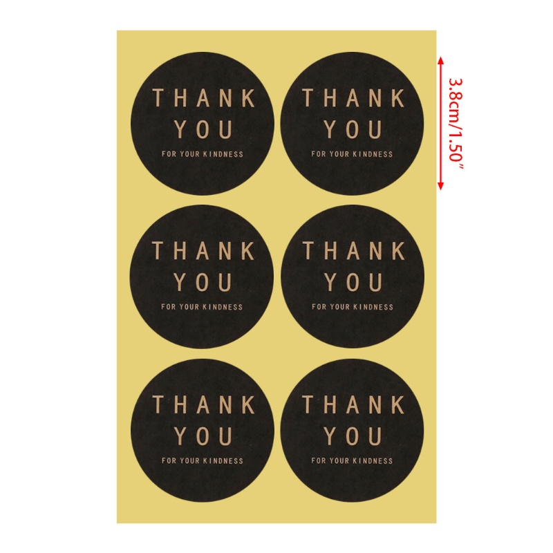 Bộ 60 miếng dán hình tròn in chữ Thank You