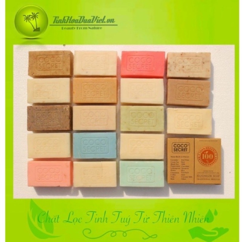 Set 01 bánh 110gr xà bông dừa tinh dầu Lavender kèm túi lưới.