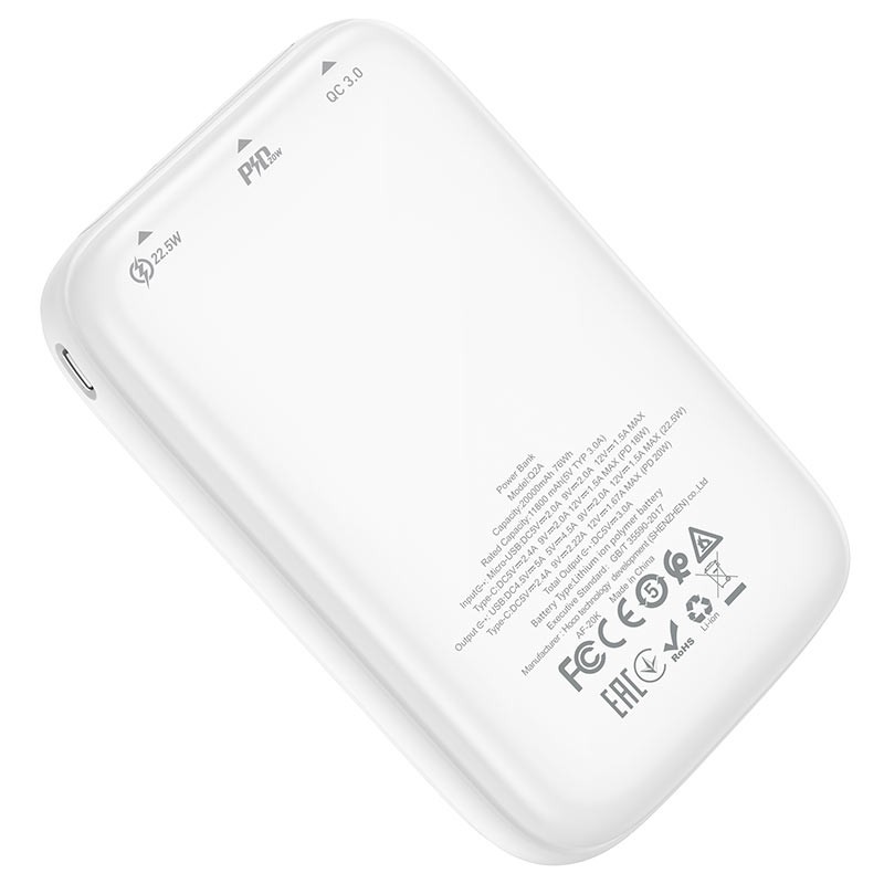 Sạc dự Phòng Hoco Q2 10000mAh, Hoco Q2A 20000mAh 22,5W, tích hợp sạc nhanh QC3.0 và PD20W Chính Hãng