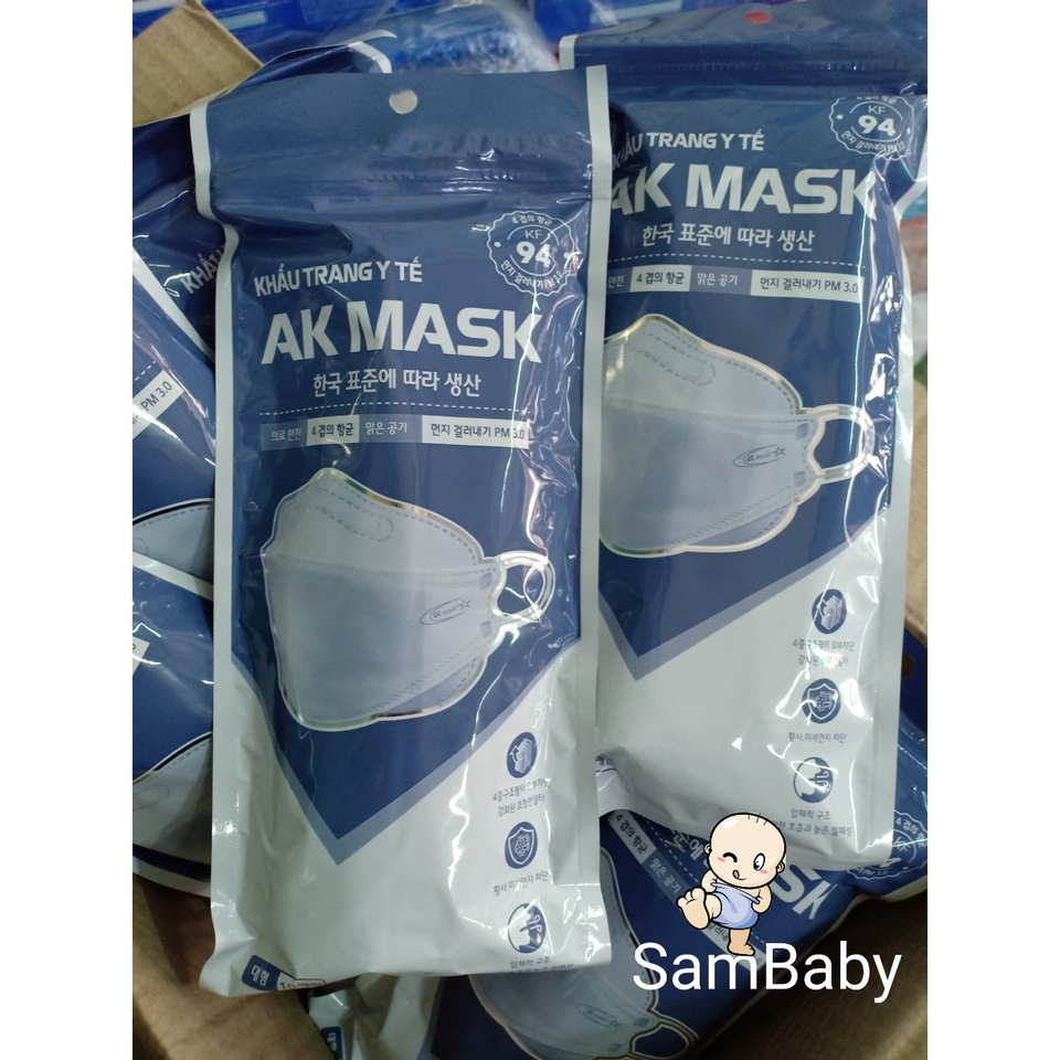 Combo 50 cái Khẩu trang AK Mask KF94 4D Kháng khuẩn 4 lớp