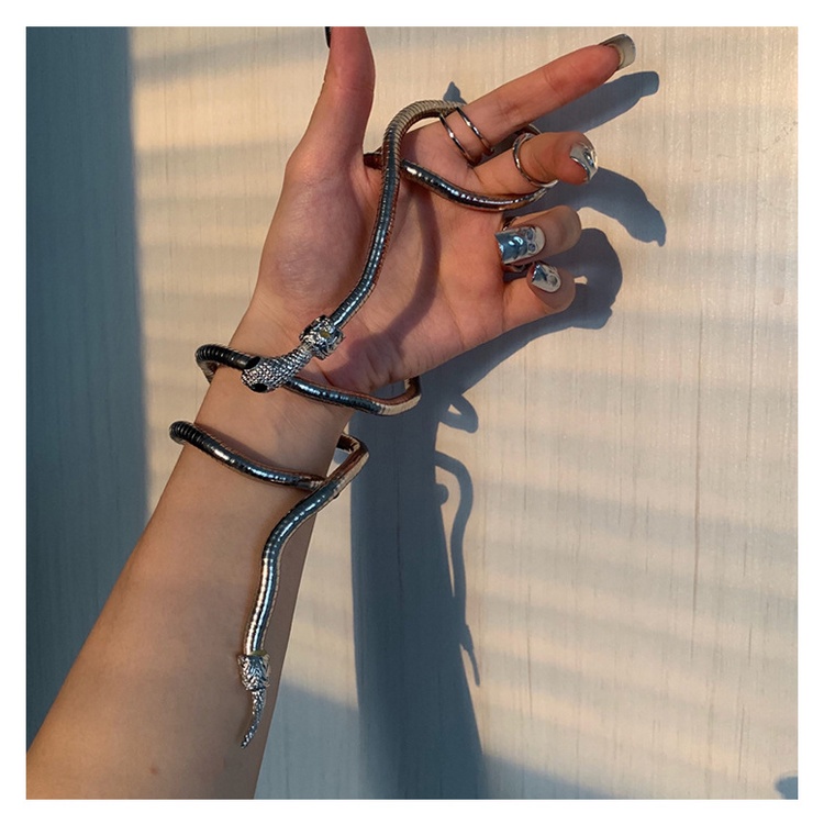 Vòng cổ Kim Loại Hình Rắn Đen Cá Tính Phong Cách Âu Mỹ