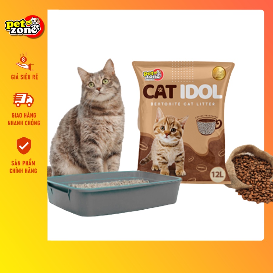 Cát vệ sinh cho mèo, siêu vón, khử mùi tốt Cat Idol 12L