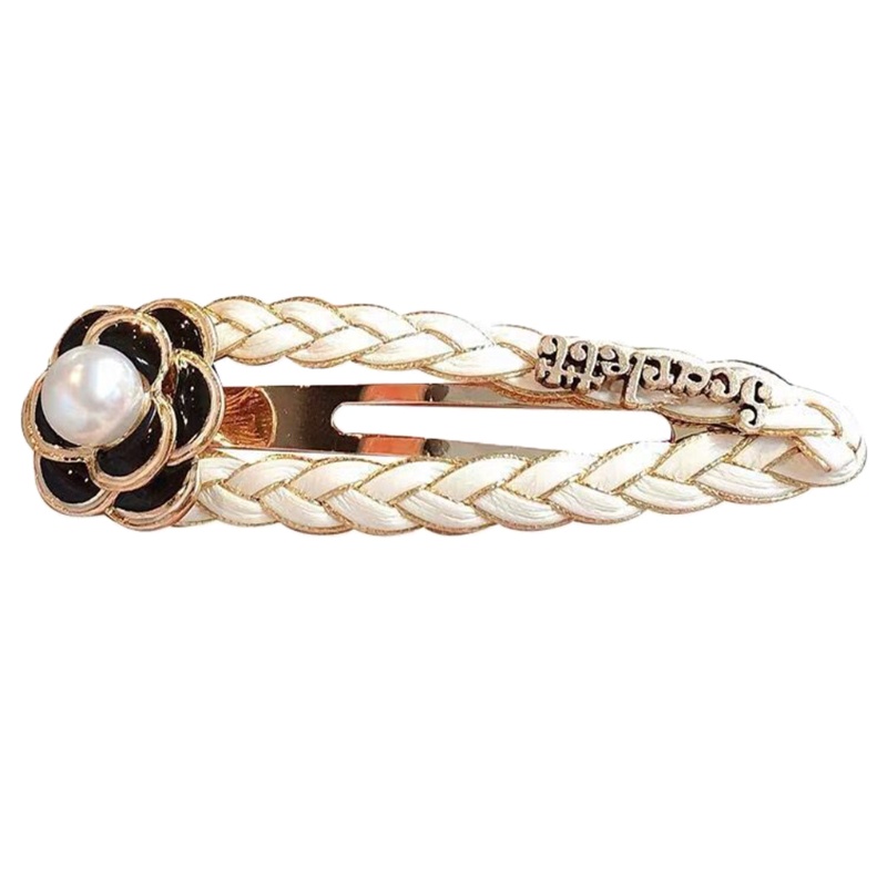 Kẹp Tóc Nhỏ Bằng Da Dệt Tay Hình Hoa Trà Có Mùi Thơm Cho Đầu Kẹp C