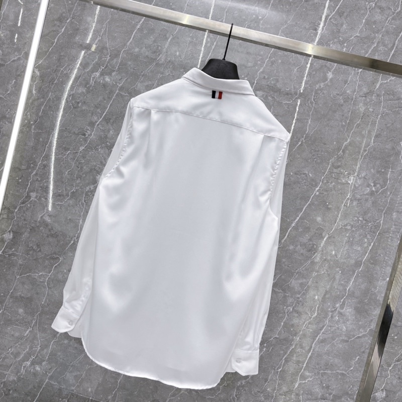 Áo Sơ Mi Thom Nam Chất Gai 4 Sọc Cổ Thêu Vạch Khuy SM35P