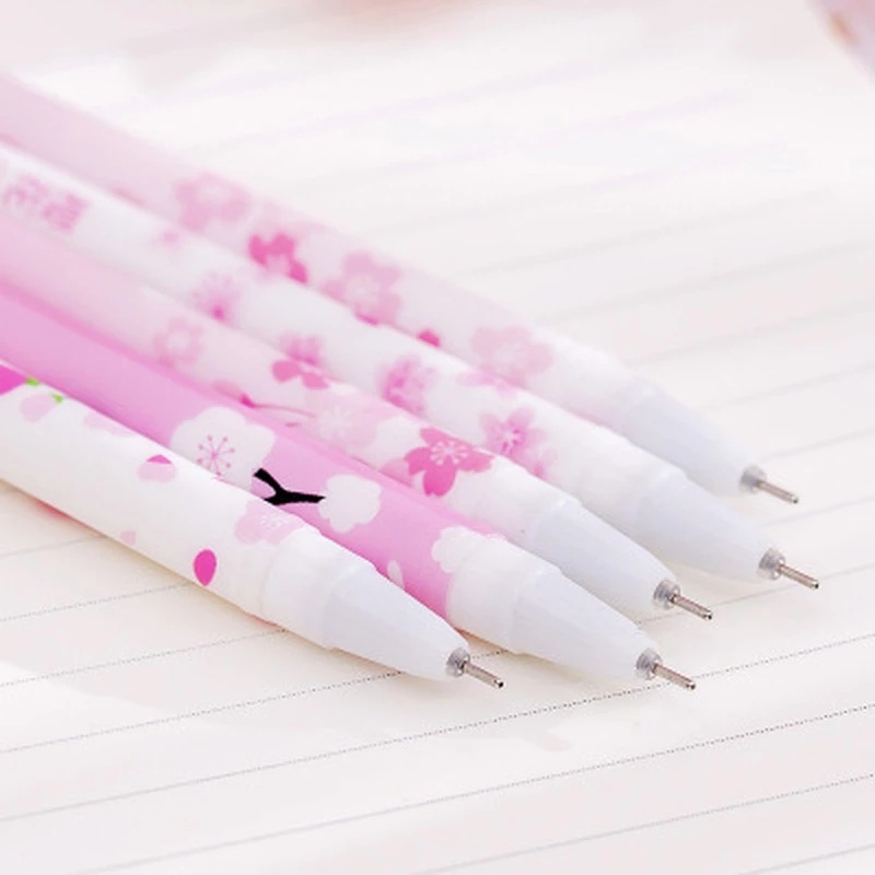 Bút Mực Gel Ngòi 0.5mm Mực Đen Hình Hoa Anh Đào Xinh Xắn