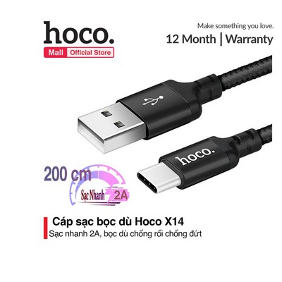 Cáp sạc nhanh Hoco X14/X89 USB to Type-C sạc cho 15 trở lên/Android hỗ trợ truyền dữ liệu dài 1M