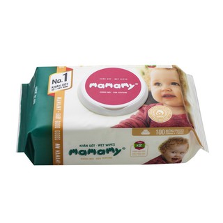 Khăn ướt Mamamy không mùi - 100 tờ - Có mã QR tích điểm - Có nắp đậy