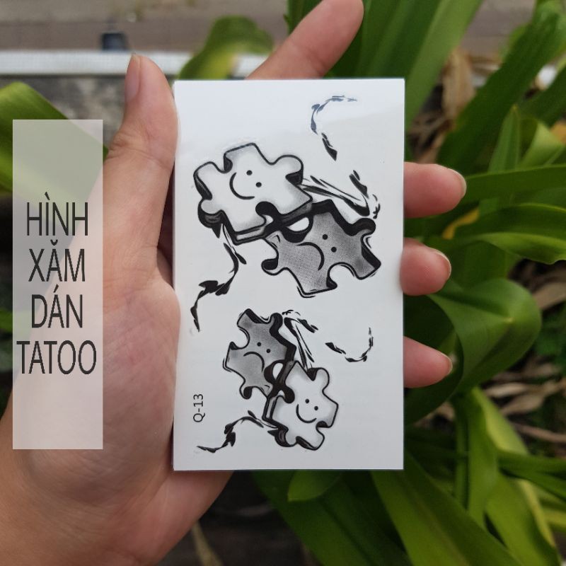 Hình xăm mảnh ghép q13. Xăm dán tatoo mini tạm thời, size &lt;10x6cm
