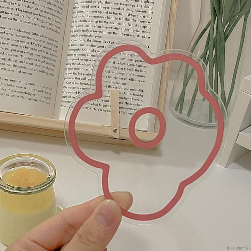 Miếng lót ly bằng acrylic trong suốt họa tiết hoa tùy chọn màu sắc dễ thương phong cách Hàn Quốc