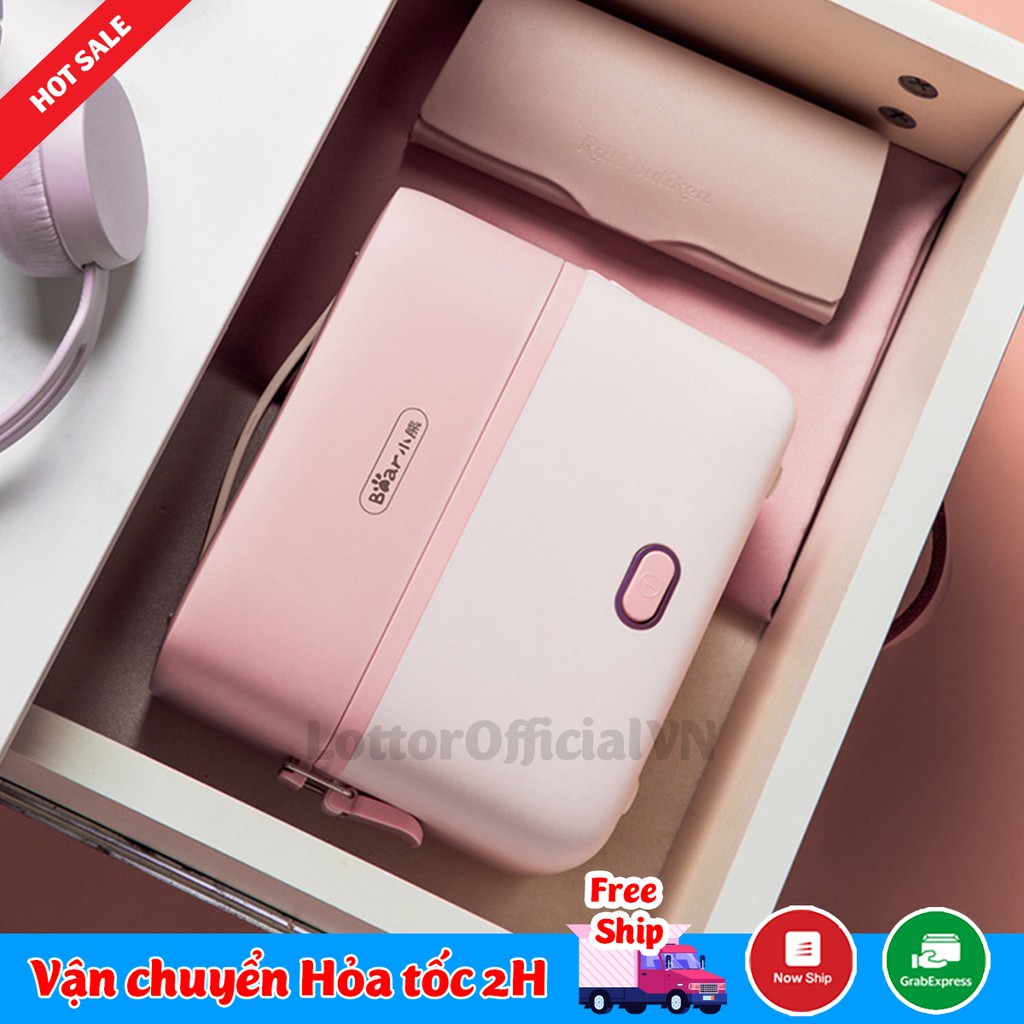 Hộp cơm cắm điện giữ nhiệt bear 2 tầng 3 ngăn đa năng nấu cơm nấu đồ ăn hâm nóng tặng túi đũa thìa