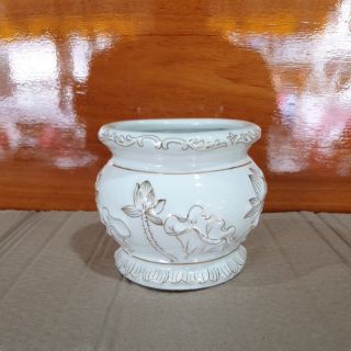 Lư hương bạch ngọc sứ trắng cao 9cm
