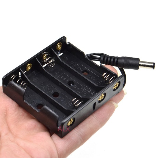 Bộ 4 Khay Đựng Pin Aa 5.5x2.1mm 4x1.5v 6v 4aa