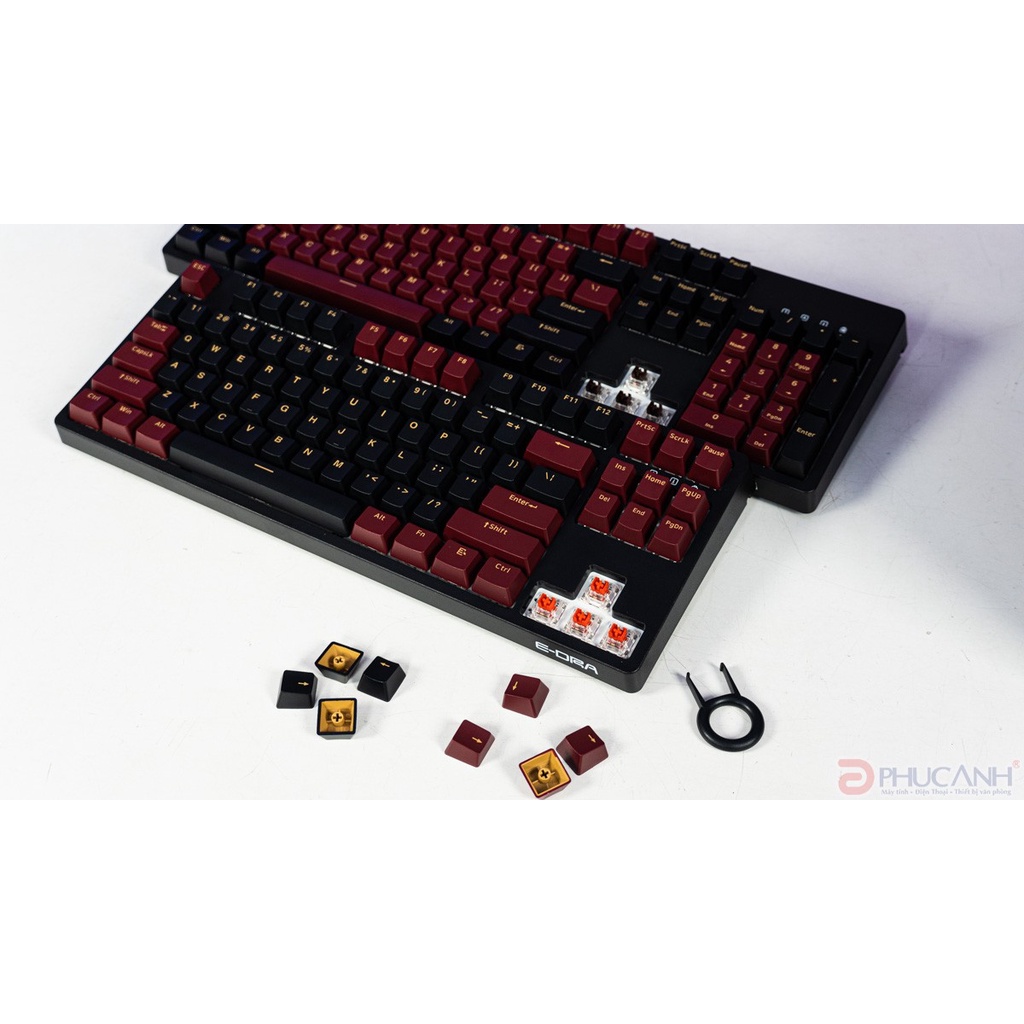 Bàn phím cơ chơi game có dây E-DRA EK3104 RGB Dark Warrior - Bản 2022 - Led RGB - E-Dra Switch - Cáp TypeC