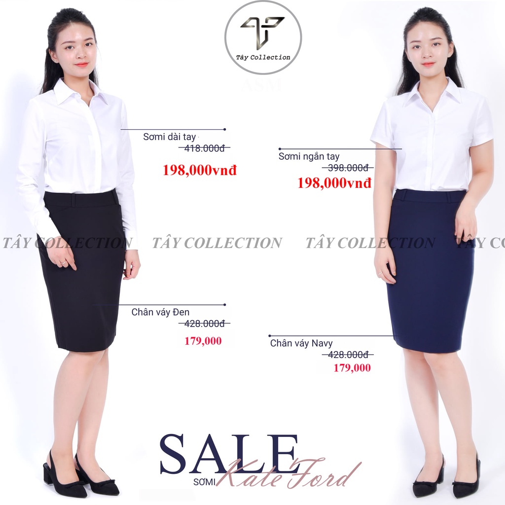 Sơ mi công sở nữ Tây Collection form cũ các màu trắng,xanh, hồng ,vàng