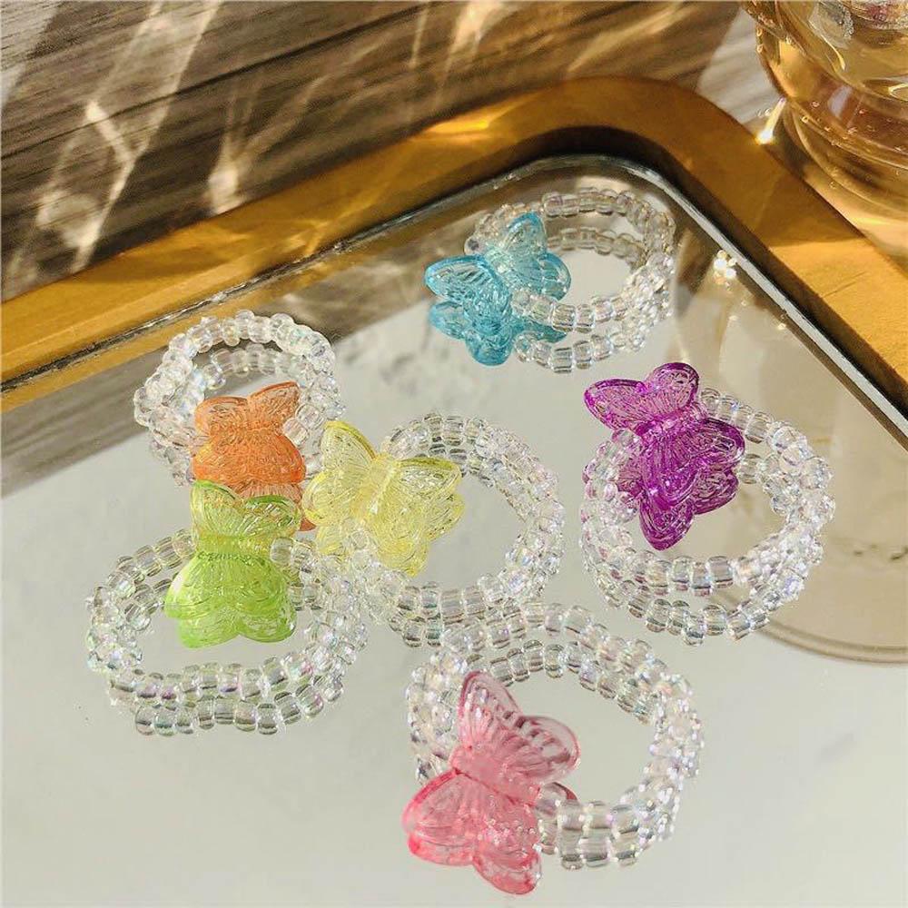 1 Nhẫn Acrylic Trong Suốt Hình Bướm Handmade Thời Trang Cho Nữ