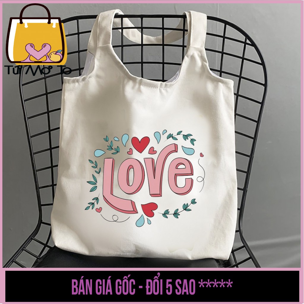 Túi tote in những câu quote động lực - túi vải túi canvas quai tròn có khóa kéo - Túi Mơ To Store