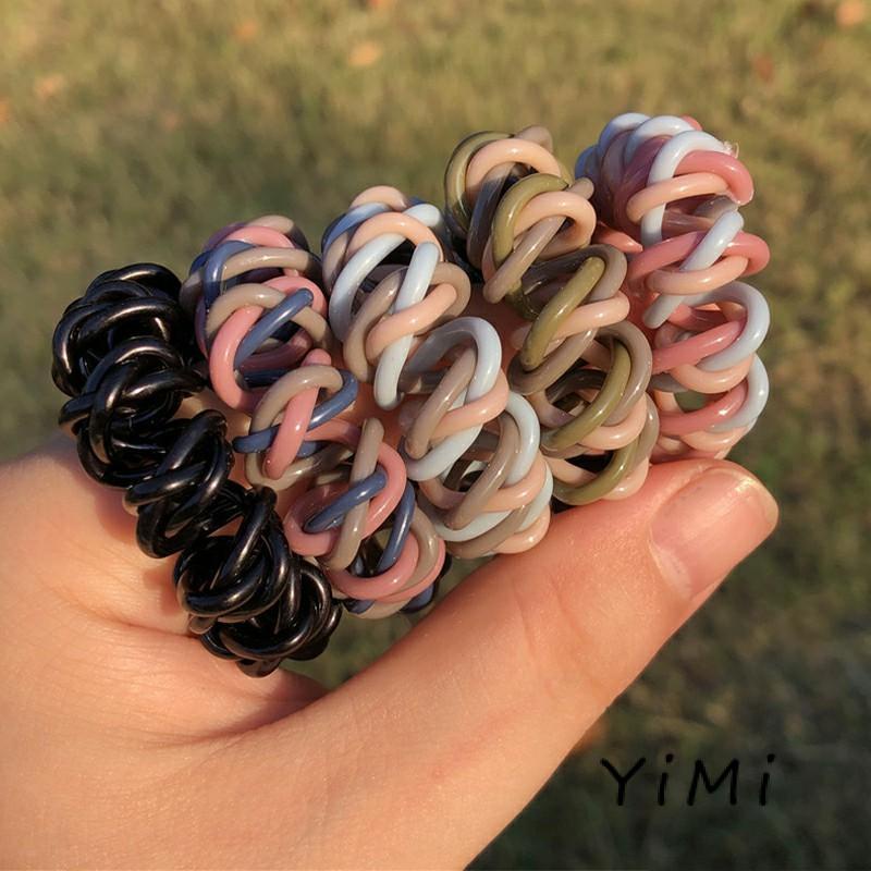 Dây Buộc Tóc Dạng Dây Bện Màu Sắc Tương Phản Chống Thấm Nước Xinh Xắn