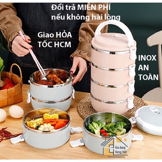 Cặp Lồng Cơm 4 Tầng Lúa Mạch - Nhiều Màu - Nhỏ Gọn