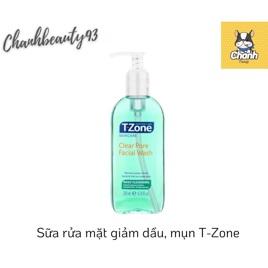 Sữa rửa mặt dạng gel sạch sâu dành cho da mụn T-Zone 200mL
