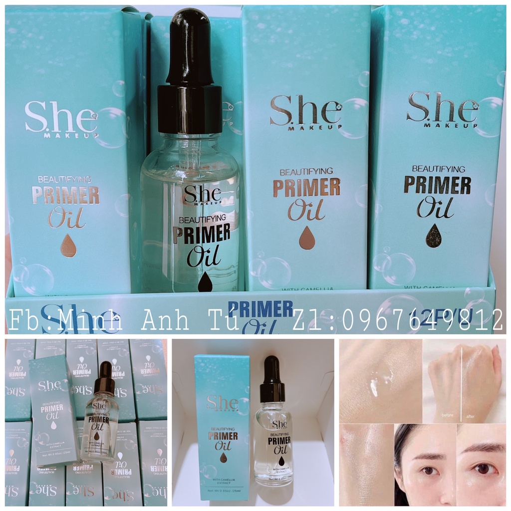 Tinh dầu She Oil Primer Mix Trộn kem nền 25ml chuyên dùng pha Kem Nền