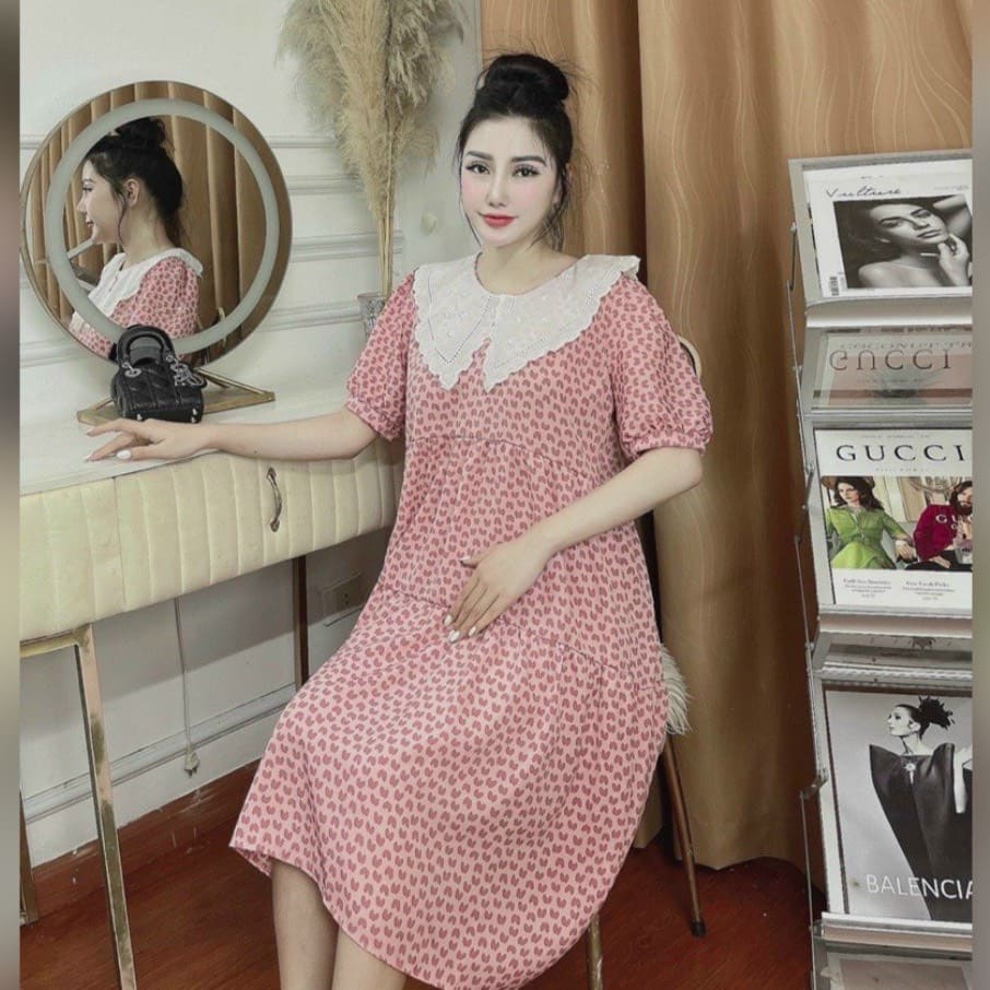 Váy Bầu Mùa Hè Hoa Nhí Cổ Tròn Dáng Babydoll Xinh Xắn Thanh Lý Giá Rẻ Honey Mommy